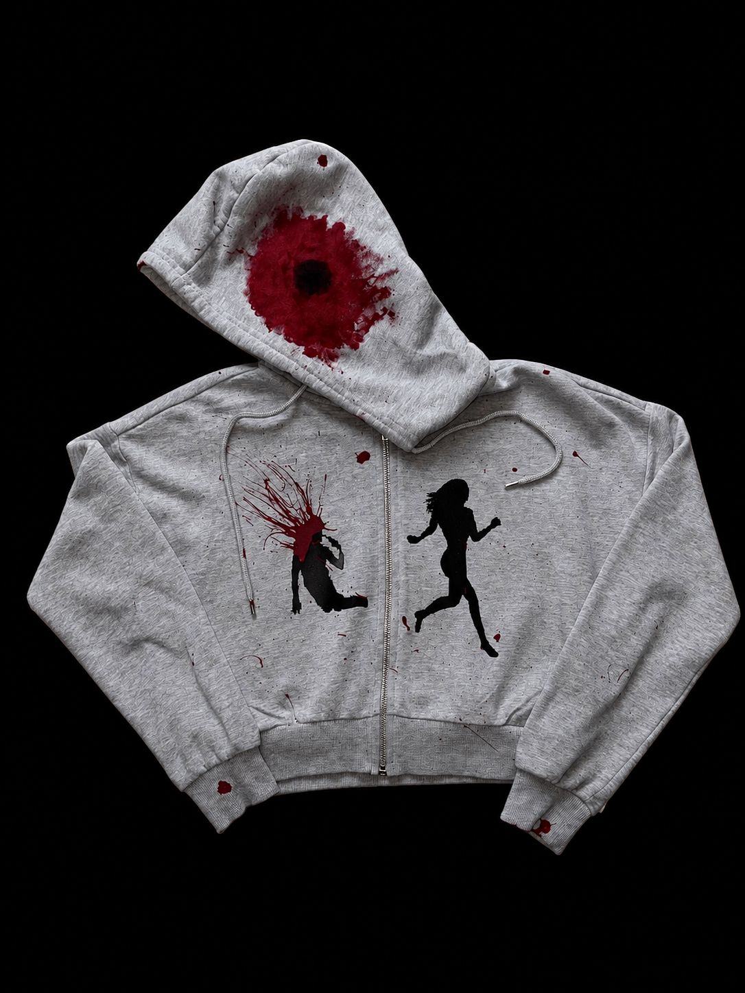 Run away bullet holes              cropped girls hoodie 1 of 1