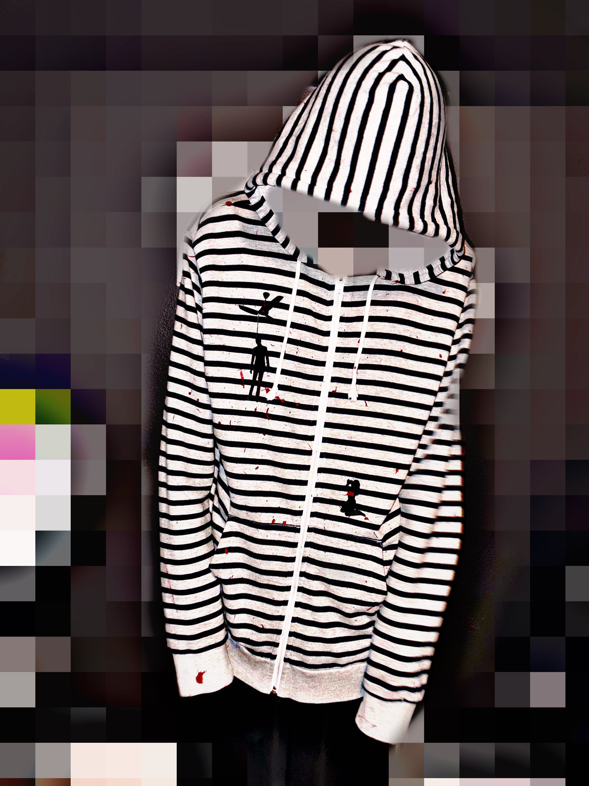 She left me hanging                          1 of 1 striped zipup